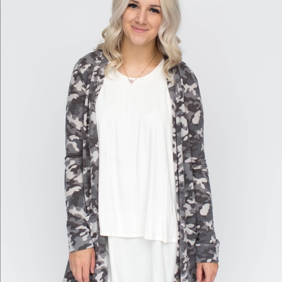 Agnes & Dora Tops - Essential Cardigan Grey Camo Agnes & Dora XXS